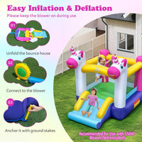 Inflatable Bounce House, 2-in-1 Kids Bouncer with Slide & Jumping Area