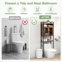 Bathroom Storage Organizer with Heavy-Duty Metal Frame & 3-Position Adjustable Shelf