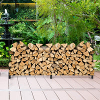 Giantex 8-Foot Firewood Log Rack, Outdoor Heavy-Duty Firewood Storage Holder