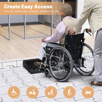 Curb Ramp 2 Pack, 12/13cm Raised Height Rubber Threshold Ramps Set