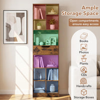 180cm Tall Freestanding Bookcase with Drawer and 2 Anti-Tip Kits for Home Office