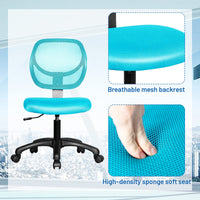 Ergonomic Low-Back Office Chair, Armless Computer Desk Chair, Swivel Mesh Computer Executive Chair