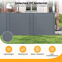 2 Panels 123cm x 123cm PP Privacy Fence Screen with Galvanized Ground Stakes