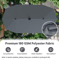 3.9 m Large Patio Umbrella w/LED Solar Lights