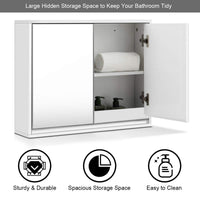 Bathroom Medicine Cabinet with Double Mirrored Doors for Bathroom