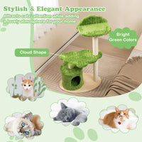 97CM Cute Cat Tree for Indoor Cats, Cat Condo Furniture w/Fully Wrapped Sisal Scratching Posts