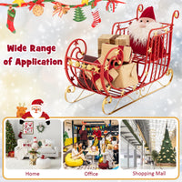 Red Santa Sleigh, Metal Christmas Santa Sleigh