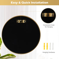 40 cm Round Wall Mirror, Circular Mirror for Wall with Aluminum Alloy Frame