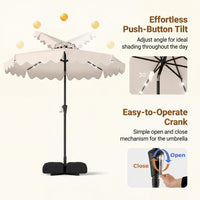 3M Sun Protective Umbrella with Weighted Base and Solar Lights for Deck
