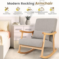 Giantex Upholstered Nursery Rocking Chair w/Lumbar Pillow