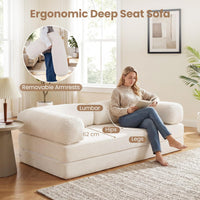 4-in-1 Folding Sofa Bed Convertible Futon Couch with Comfy Corduroy Cover