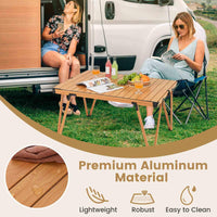 Folding Camping Table with Storage Bag and Waterproof Desktop