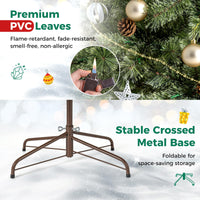 150/180cm Artificial Christmas Tree, Hinged, Pre-Lit