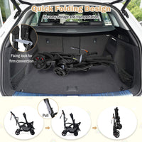 Sit and Stand Stroller, Foldable Double Stroller with Wristband