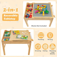 2-in-1 Kids Activity Table with Reversible Tabletop and Storage Compartments