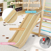 8-in-1 Jungle Gym, Wooden Montessori Climber Playset with Slide