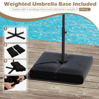 3m Solar Offset Hanging Umbrella with Base, Patio Cantilever Umbrella