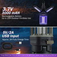 USB-C Rechargeable Outdoor Bug Zapper with Foldable Camping Lantern