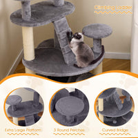 Cat Tree with Condo and Padded Perch for Adult Cats