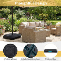 Cantilever Offset Umbrella Base w/Wheels,Heavy-Duty Patio Umbrella Weight Stand