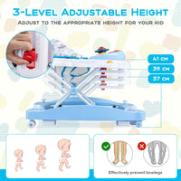 6 in 1 Baby Walker & Activity Center with Adjustable Height and Removable Music Tray