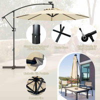3M Solar LED Offset Cantilever Umbrella with Easy Tilt Adjustment