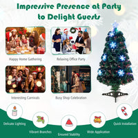 90/120/150cm Pre-Lit Fiber Optic Christmas Tree with 85/125/170 PVC Tips for Holiday Decor