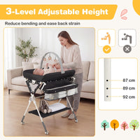 Baby Changing Table, Foldable Diaper Changing Station w/Storage Bag & Shelf