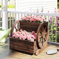 2-tier Raised Garden Bed with Drainage Holes and Wheels
