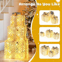 3 Pack Christmas Lighted Gift Box with 50 LED Lights and Bows