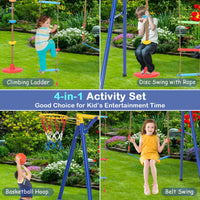 300 kg Heavy Duty Swing Set with Basketball Hoop for Kids