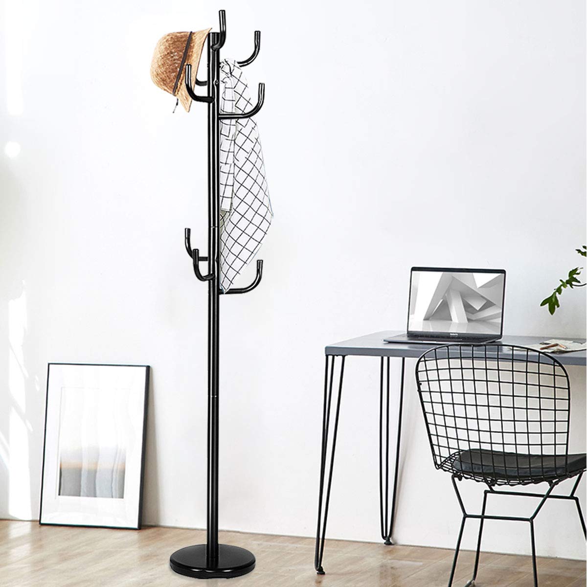 Giantex Metal Coat Rack Stand, Freestanding Coat Tree with 8 Hooks