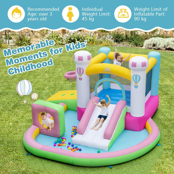 Inflatable Bounce House, Kids Jumping Castle w/Slide