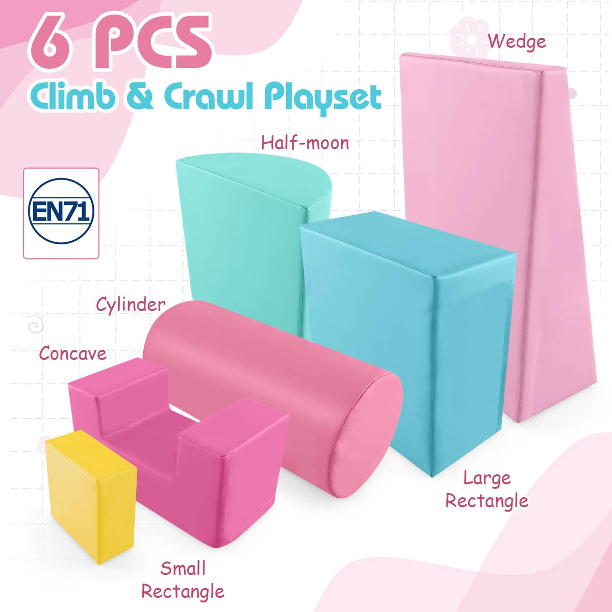 6PCS Kids Crawl & Climb Foam Play Set