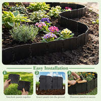 Plastic Garden Edging Kit Interlocking Design for Landscaping and Lawn