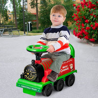 Ride on Train Track, 6V Electric Ride on Train with Tracks, Storage Seat