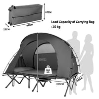 2-Person Camping Cot Tent, 4-in-1 Folding Tent Bed W/ Waterproof External Cover