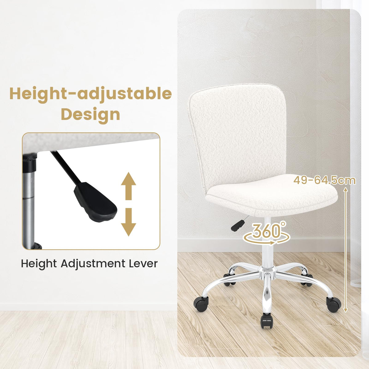 Height-Adjustable Ergonomic Mesh Chair, 2 Pack