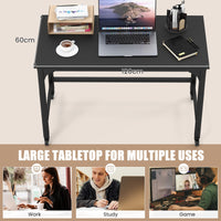 Giantex Rolling Computer Desk Mobile Writing Study Desk w/ 4 Universal Lockable Casters & Wooden Top & Metal Frame