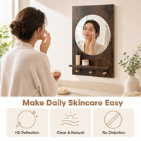 Giantex Bathroom Mirror w/Storage Shelf & Hanging Hooks
