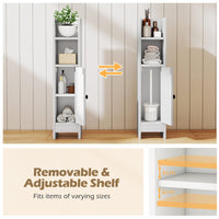 Giantex Bathroom Storage Cabinet, Slim Corner Floor Standing Cabinet with Adjustable Shelf