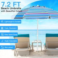Giantex 7.2 Ft Beach Umbrella, Patio Sunshade Umbrella with Sand Anchor