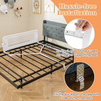 120 cm Bed Rail Guard for Toddlers, Universal Baby Fold Down Bed Rail w/Adjustable Safety Strap