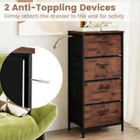 4 Drawers Dresser with Wooden Top and Heavy Duty Metal Frame