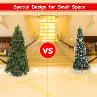 2.4M Christmas Tree, Fir Pencil Artificial Tree, Classic Natural Christmas Tree