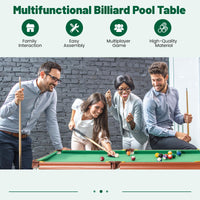 Folding Pool Table Set Portable Billiards Table Game w/Foldable Legs, Adjustable Foot Levelers