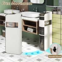4/5/6-Tier Narrow Bathroom Storage Cabinet Slim Rolling Toilet Paper Organizer with Drawers