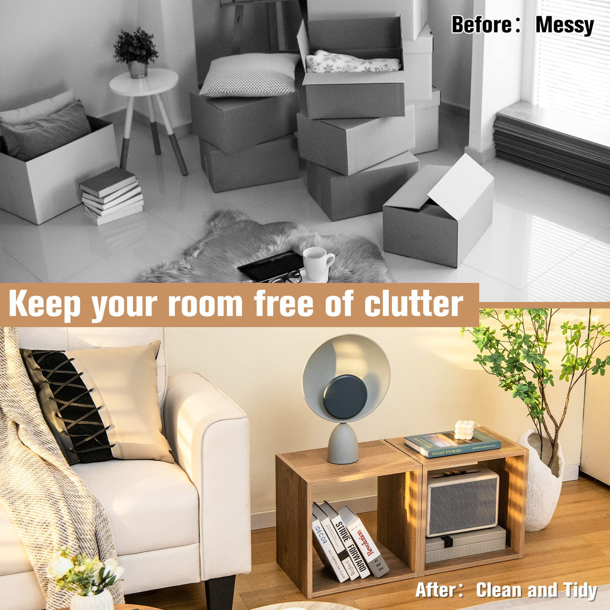 Giantex Stackable 2-Tier Storage Cube, Home Cubby Organize