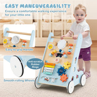 8-in-1 Wooden Baby Walker, Push and Pull Learning Activity Center