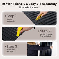 60.5 x 21.5cm 24-Pack PVC Slat Wall Panels for Interior Wall Decoration